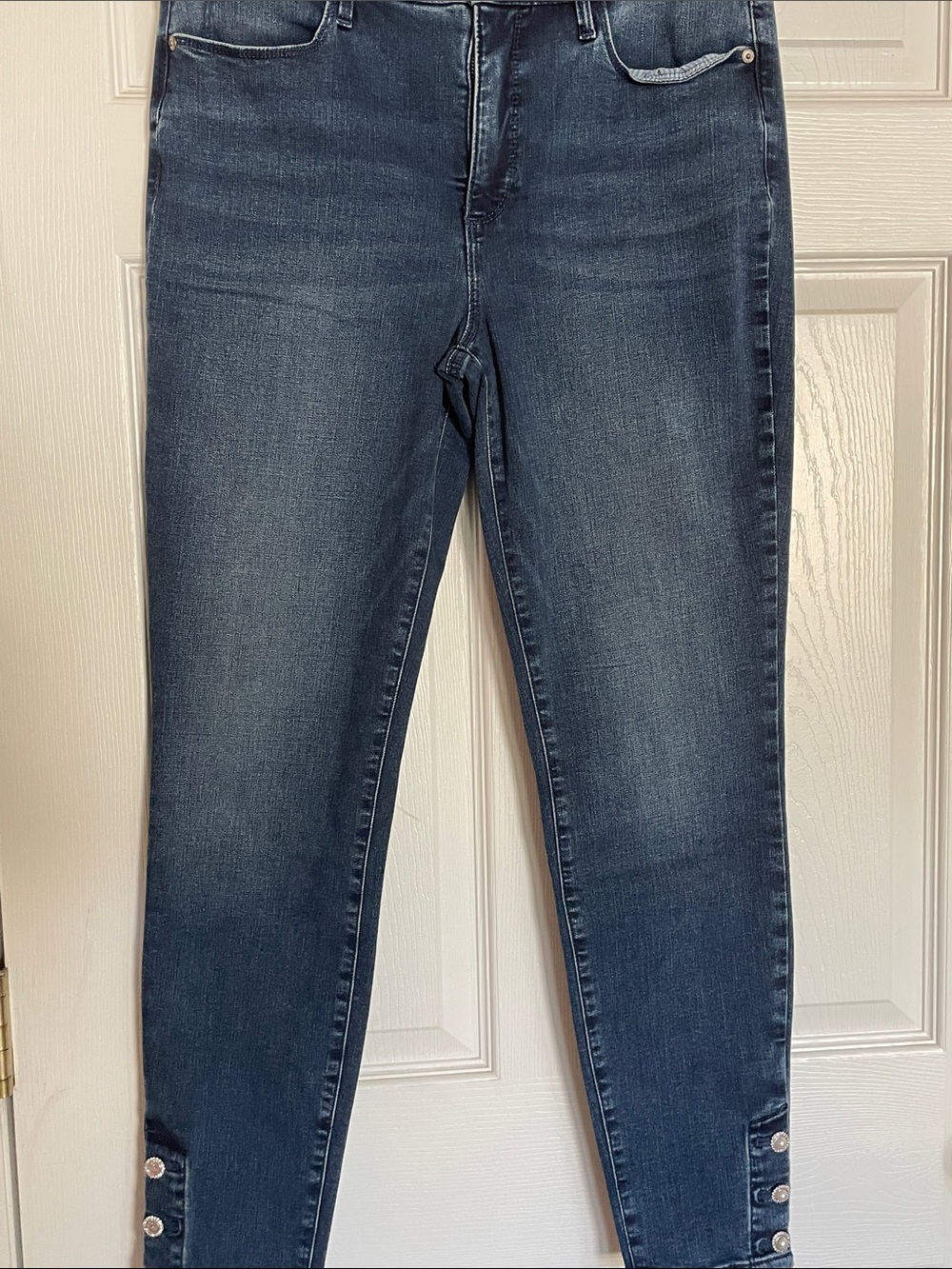 Talbots Dark Blue Skinny Jeans with Ankle Button Detail